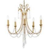 Arcadia Chandelier - Antique Gold, Hand Cut Crystal 28.5"H