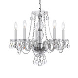 Traditional Crystal Chandelier - Polished Chrome, Hand Cut Crystal 22"H