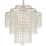 Arielle Chandelier - Antique Silver, Hand Cut Crystal 20.5"H