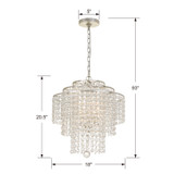 Arielle Chandelier - Antique Silver, Hand Cut Crystal 20.5"H