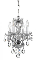 Traditional Crystal Mini Chandelier - Polished Chrome, Swarovski Strass Crystal 15"H