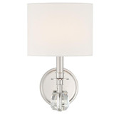 Chimes Wall Sconce - Polished Nickel, Faceted Cut Crystal 13"H