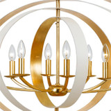 Luna Chandelier - Matte White, Antique Gold 26.5"H, Crystorama (588-MT-GA 2GYX1)
