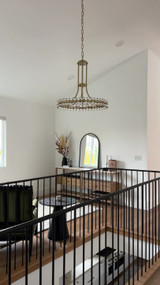 Clover Chandelier - Aged Brass, Glass Ball 22.5"H