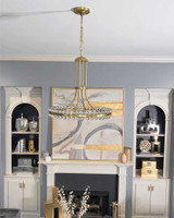 Clover Chandelier - Aged Brass, Glass Ball 22.5"H