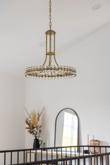 Clover Chandelier - Aged Brass, Glass Ball 22.5"H