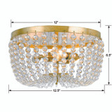 Rylee Flush Mount - Antique Gold 6.5"H