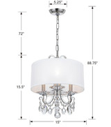 Othello Mini Chandelier - Polished Chrome, Swarovski Spectra Crystal 17"H