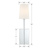 Lena 1 Light Wall Sconce - Polished Chrome 18"H