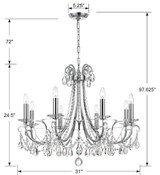 Othello Chandelier - Polished Chrome, Swarovski Strass Crystal 24.5"H
