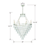 Lucille Chandelier - Antique Silver, Hand Cut Crystal 40.75"H