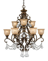 Norwalk Chandelier - Bronze Umber, Clear Italian 41.25"H