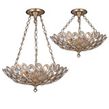 Sterling Chandelier - Distressed Twilight, Hand Cut Crystal 12"H