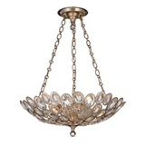 Sterling Chandelier - Distressed Twilight, Hand Cut Crystal 12"H