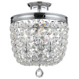Archer Semi Flush Mount - Polished Chrome, Swarovski Strass Crystal 14.5"H