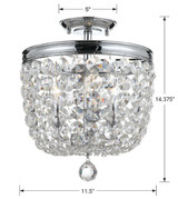 Archer Semi Flush Mount - Polished Chrome, Swarovski Spectra Crystal 14.5"H