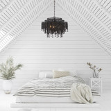 Poppy Chandelier - Matte Black 21.25"H