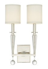 Paxton Wall Sconce - Polished Nickel, Clear Glass Drops 18.5"H