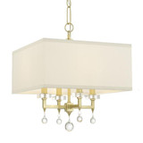 Paxton Mini Chandelier - Aged Brass, Clear Glass Drops 16"H
