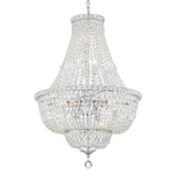 Roslyn Chandelier - Polished Chrome, Hand Cut Crystal 33"H