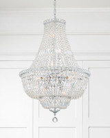 Roslyn Chandelier - Polished Chrome, Hand Cut Crystal 33"H