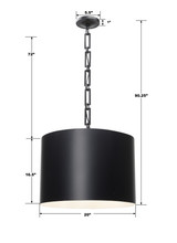 Alston Chandelier - Matte Black, White 16.5"H