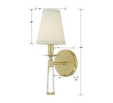 Baxter 1 Light Wall Sconce - Aged Brass 15"H