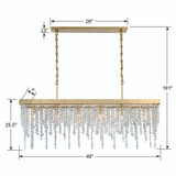 Winham Chandelier - Antique Gold, Hand Cut Crystal 25.5"H