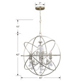 Solaris Chandelier - Olde Silver, Swarovski Spectra Crystal 42"H