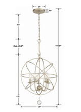 Solaris Mini Chandelier - Olde Silver, Clear Glass Drops 23"H