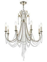 Arcadia Chandelier - Antique Silver, Hand Cut Crystal 36.25"H