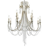 Arcadia Chandelier - Antique Silver, Hand Cut Crystal 41.5"H