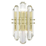 Bolton Wall Sconce - Aged Brass, Faceted Crystal Elements 13.5"H