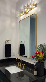 Bolton Bathroom Vanity - Aged Brass, Faceted Crystal Elements 8.5"H