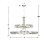 Clover Chandelier - Brushed Nickel, Glass Ball 32.5"H