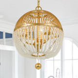 Duval Mini Chandelier - Antique Gold 16"H