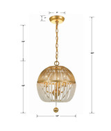 Duval Mini Chandelier - Antique Gold 16"H