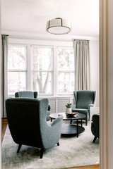 Fulton Semi Flush Mount - Black 10.25"H