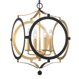 Odelle Chandelier - Black, Antique Gold 20"H