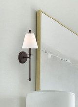 Riverdale 1 Light Wall Sconce - Dark Bronze, Glass 14.5"H