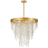 Winham Chandelier - Antique Gold, Hand Cut Crystal 23"H