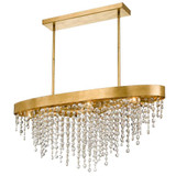 Winham Chandelier - Antique Gold, Hand Cut Crystal 14"H