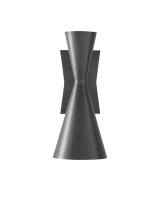 Gino Wall Sconce, 2-Light, Dark Gray, White Interior, 15"H, Currey and Company 5000-0044