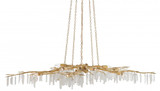 Forest Light Chandelier, 24-Light, Washed Lucerne Gold, Natural, 62"W, Currey and Company (9000-0040 KFX0)