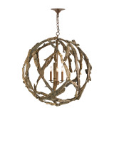 Driftwood Orb Chandelier Currey and Company 9078
