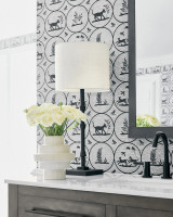 Lohn Black Table Lamp, Currey and Company (6000-0344 NKGP)