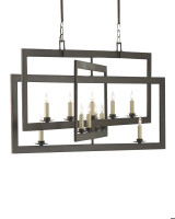 Middleton Rectangular Bronze Chandelier Currey and Company 9000-0525