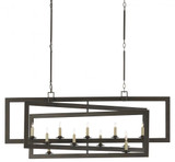 Middleton Rectangular Bronze Chandelier Currey and Company 9000-0525
