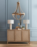 Ibiza Chandelier, 4-Light, Natural, Dark Contemporary Gold Leaf, 28"W, Currey and Company (9000-0385 NLG7)