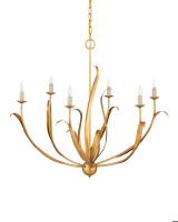 Menefee Chandelier, 1-Light, Antique Gold Leaf, 32"W, Currey and Company 9000-0444